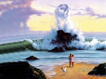 Fantasía popular Painting - besos ondas fantasía